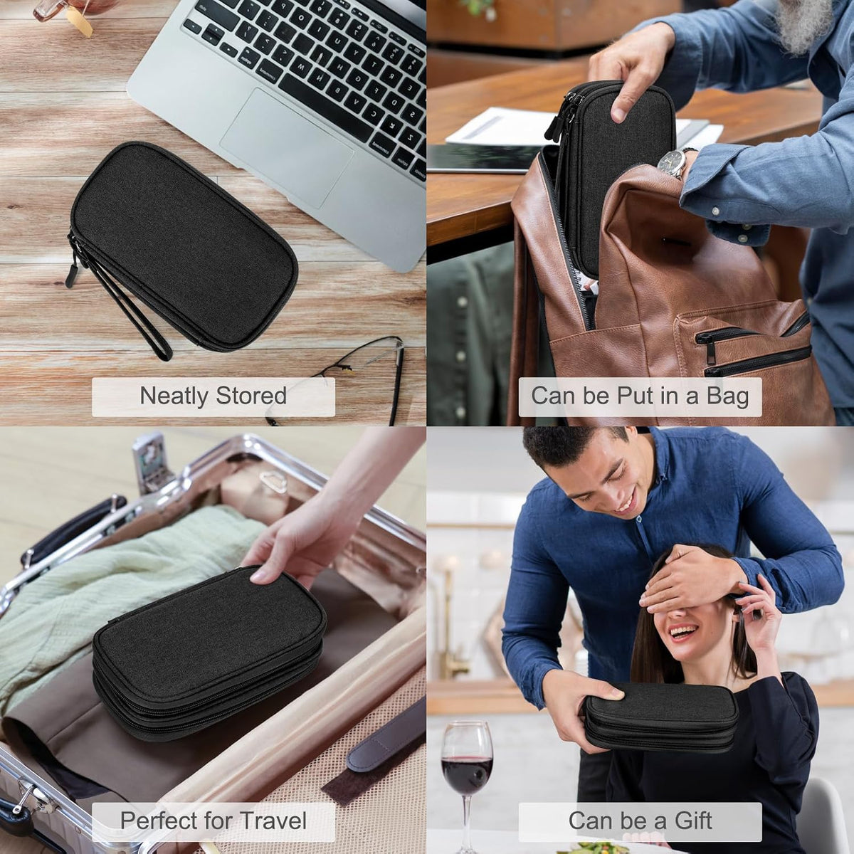 FYY Travel Tech Pouch – Home Office Cable Organizer for Remote Workers, Compact Charger Storage Case