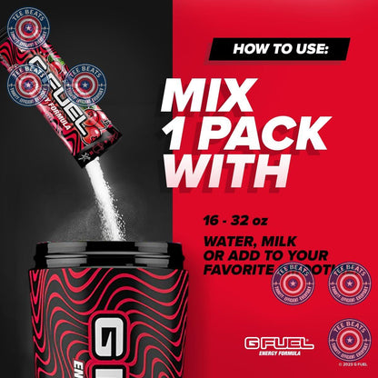 G Fuel PewDiePie Lingonberry Energy Powder – Stocking Stuffer Gift for Gamers, Streamers, and YouTube Fans