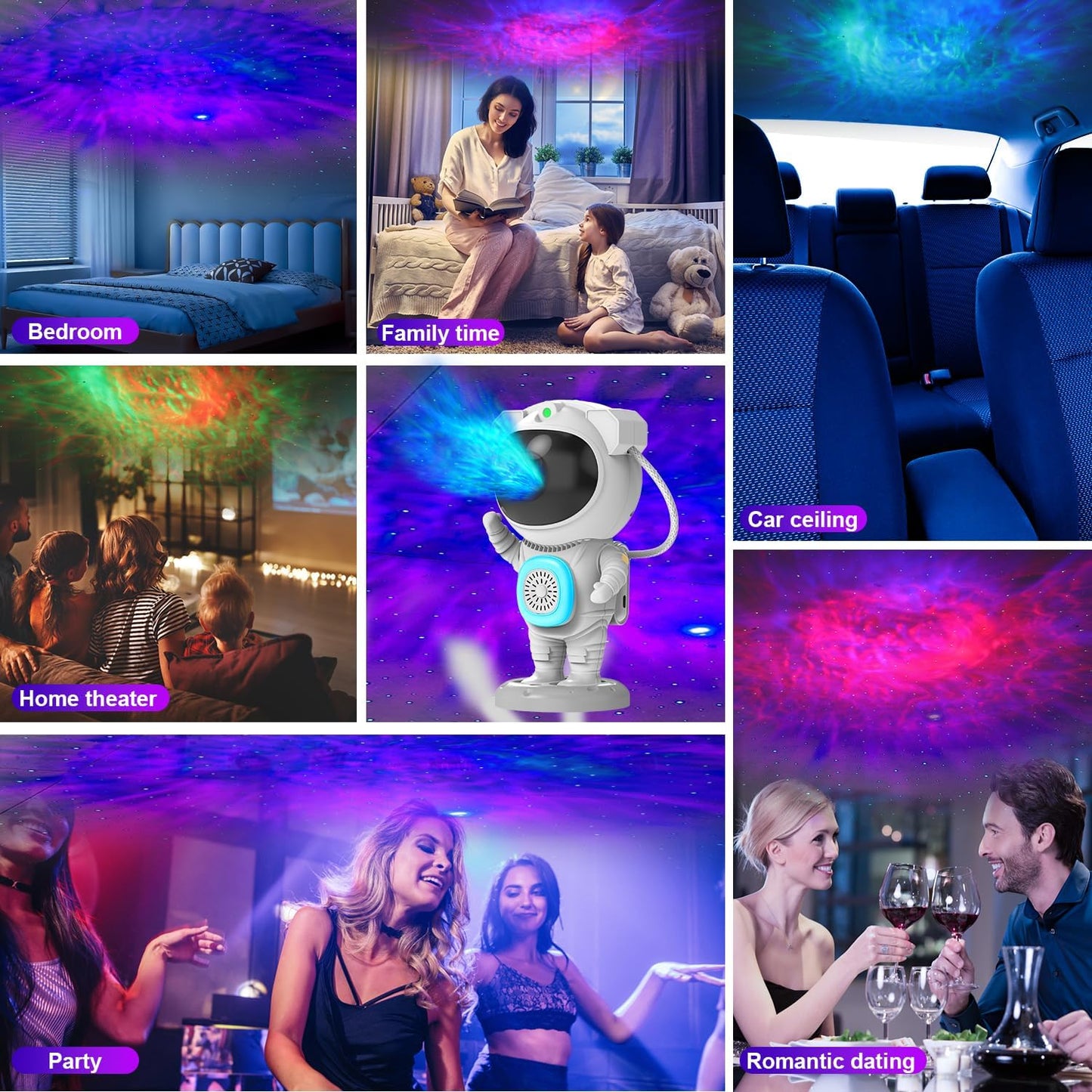 Galaxy Projector Astronaut Night Light – Safe Bedtime Companion for Nursery and Kids Room Decor