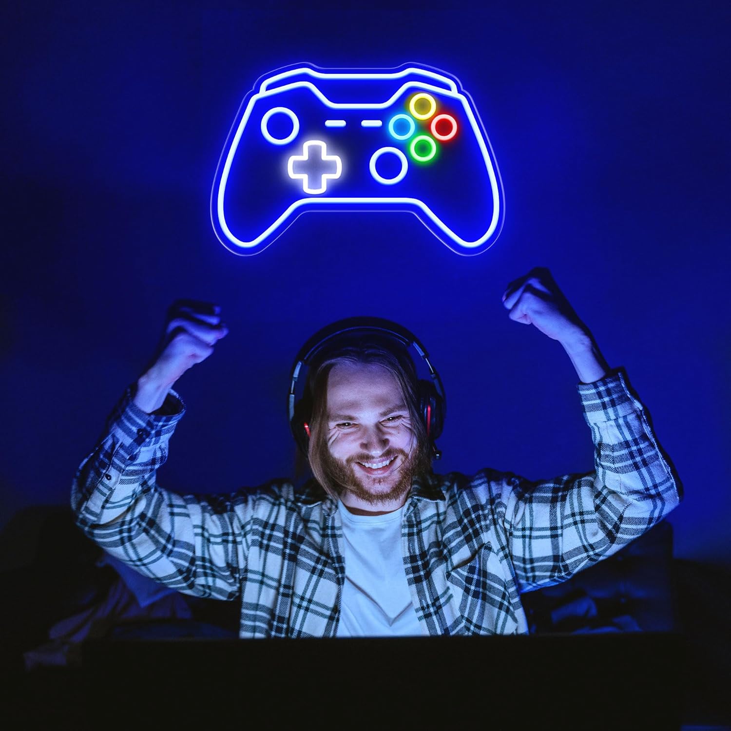Gamer Neon Sign – Modern Bedroom Wall Decor, LED Neon Light for Gaming Room and Home Office Aesthetic