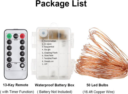 GDEALER 4-Pack IP67 Waterproof Fairy Lights – Patio String Lights Battery Operated for Outdoor Dining and Balcony