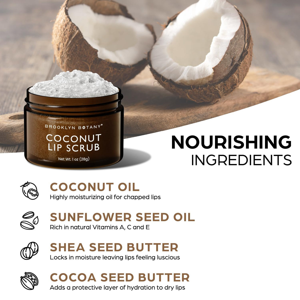gentle sugar scrub texture designed to polish away dry flakes