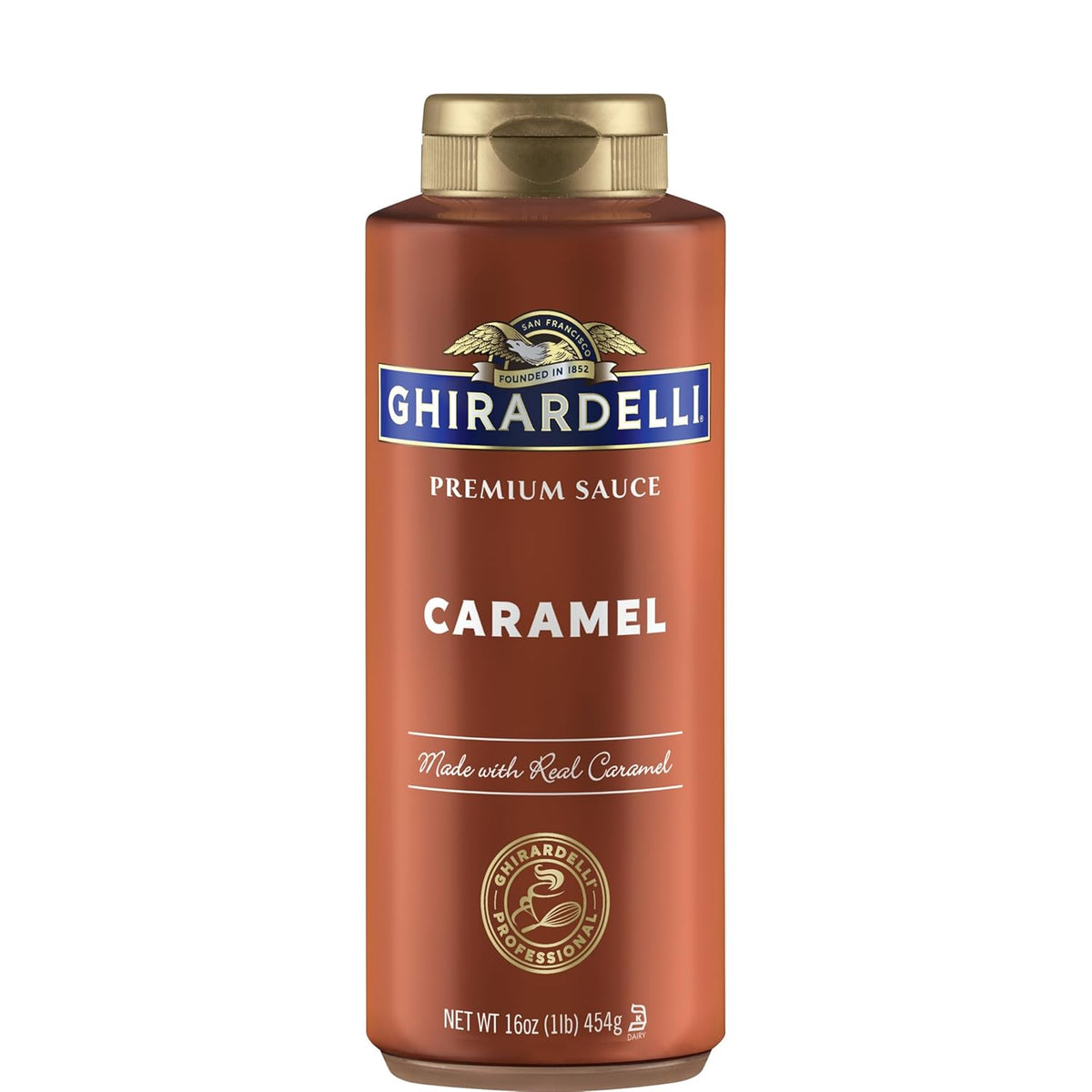 Ghirardelli Caramel Sauce Squeeze Bottle – Everyday Topping for Home Coffee Bars and Sundae Nights