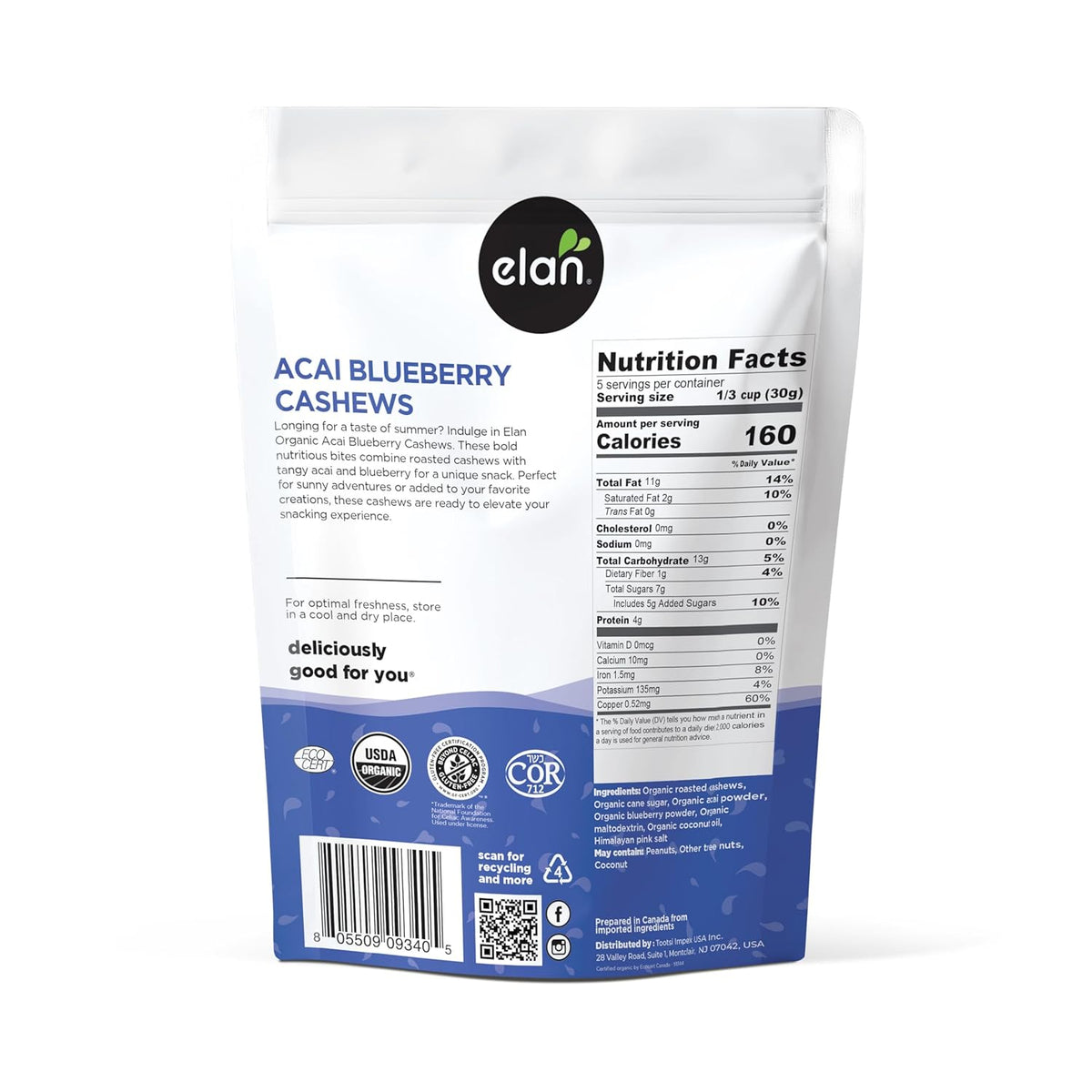glazed coating made from acai berry powder and blueberry juice powder