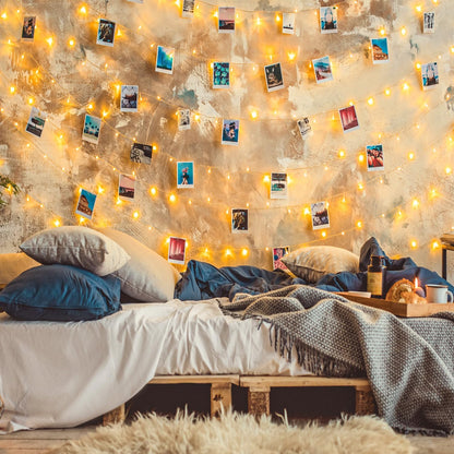GlowNEST LED String Lights – Living Room Aesthetic Decor, Clear Wire Ambient Glow for Cozy Evenings