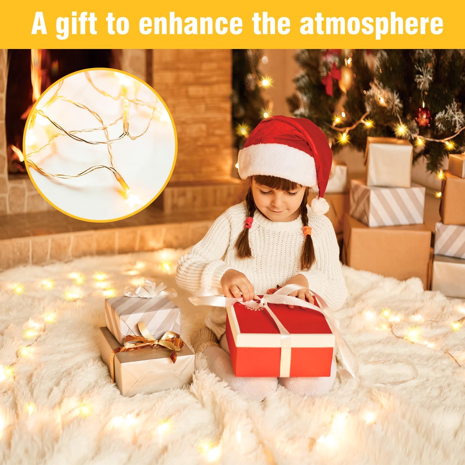 GlowNEST LED String Lights – Living Room Aesthetic Decor, Clear Wire Ambient Glow for Cozy Evenings