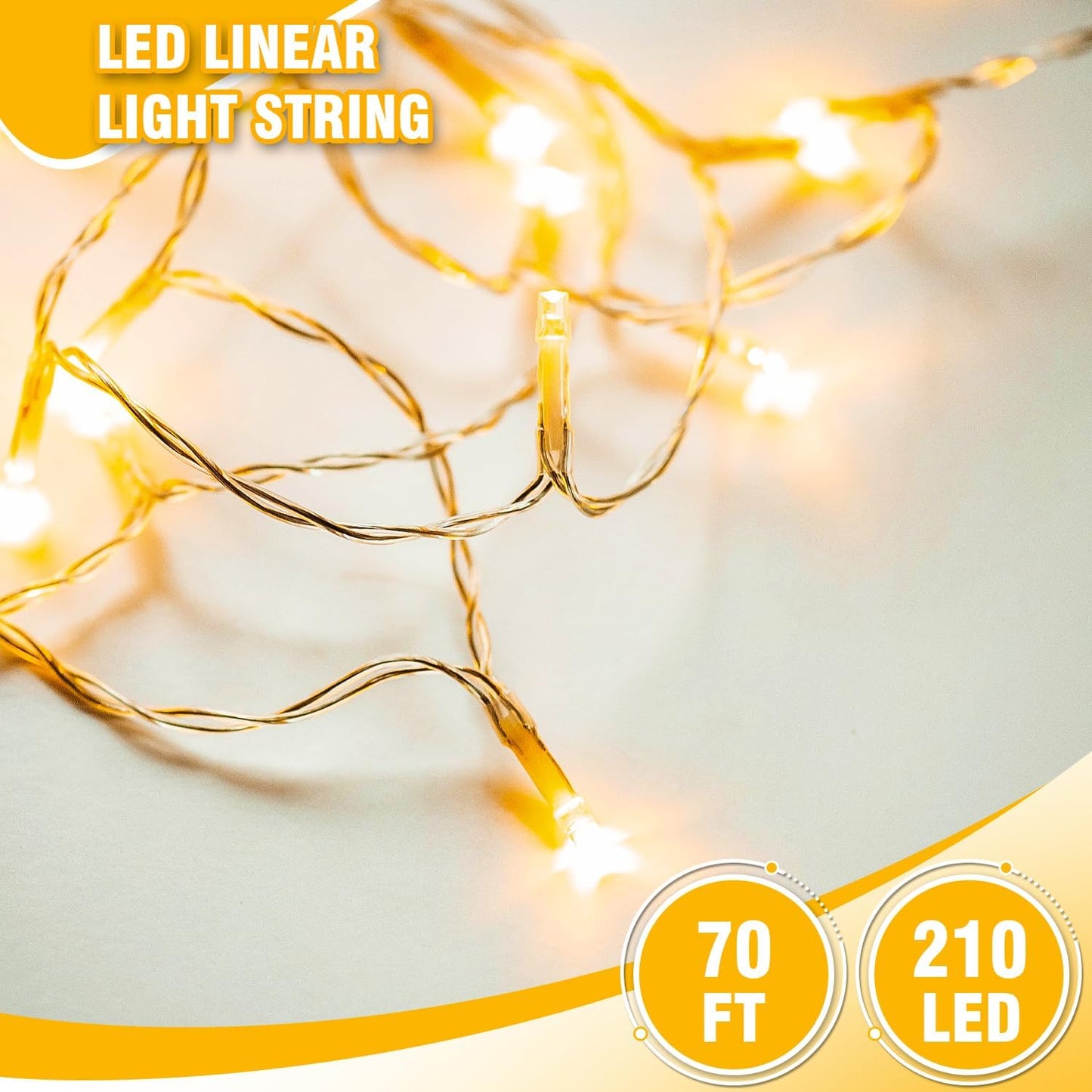 GlowNEST LED String Lights – Living Room Aesthetic Decor, Clear Wire Ambient Glow for Cozy Evenings