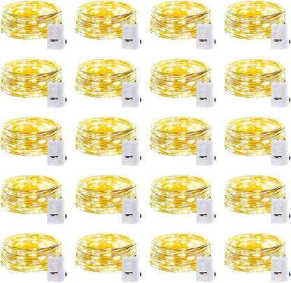 GlowNook LED Fairy Lights – Nursery and Kids Room Decor, Cool-to-Touch Silver Wire Safe for Children