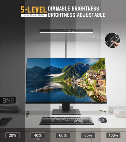GlowStar Architect LED Desk Lamp for Home Office, Flicker-Free Eye-Caring Task Light with 5 Color Temps for Focused Remote Work