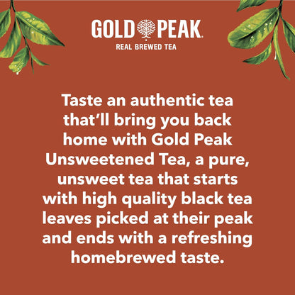 Gold Peak Unsweet Tea – Focus-Friendly Desk Drink for Busy Workdays, 16.9 fl oz 6 Pack