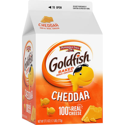 Goldfish Cheddar Cheese Crackers – Baked Cheese Cracker for Balanced Lunches, Salad Toppers, and Guilt-Free Crunch, 27.3 oz