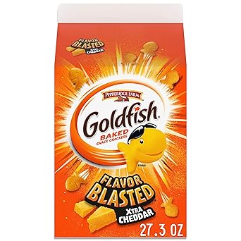 Goldfish Cheddar Cheese Crackers – Easy-Pour Snack for the Car Cup Holder, Gym Bag, and Camping Cooler, 27.3 oz Family Size