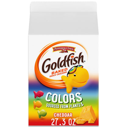 Goldfish Cheddar Cheese Crackers – Easy-Pour Snack for the Car Cup Holder, Gym Bag, and Camping Cooler, 27.3 oz Family Size