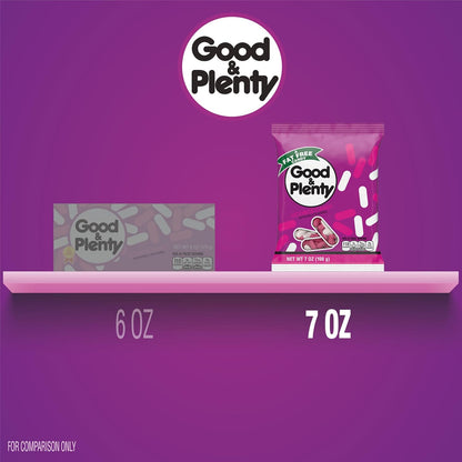 Good & Plenty Licorice Candy – Lunch Box Snack for Kids, Fat-Free Candy Coated Pieces
