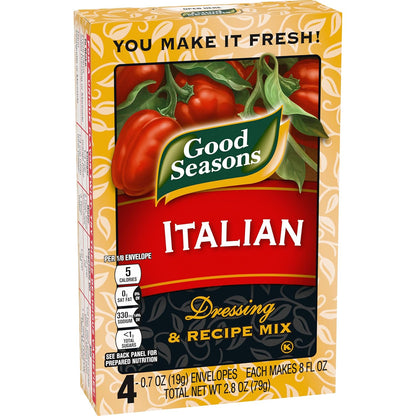 Good Seasons Italian Dressing Mix Packets – Quick Weeknight Dinner Seasoning for Busy Families, 4 ct