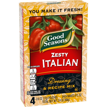 Good Seasons Zesty Italian Seasoning – Portable Packets for Backyard Grilling and Patio Burger Nights