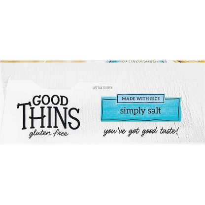 Good Thins Simply Salt Rice Snacks Gluten Free Crackers for Sensitive Stomach Pantry, Light Pre-Dinner Nibble