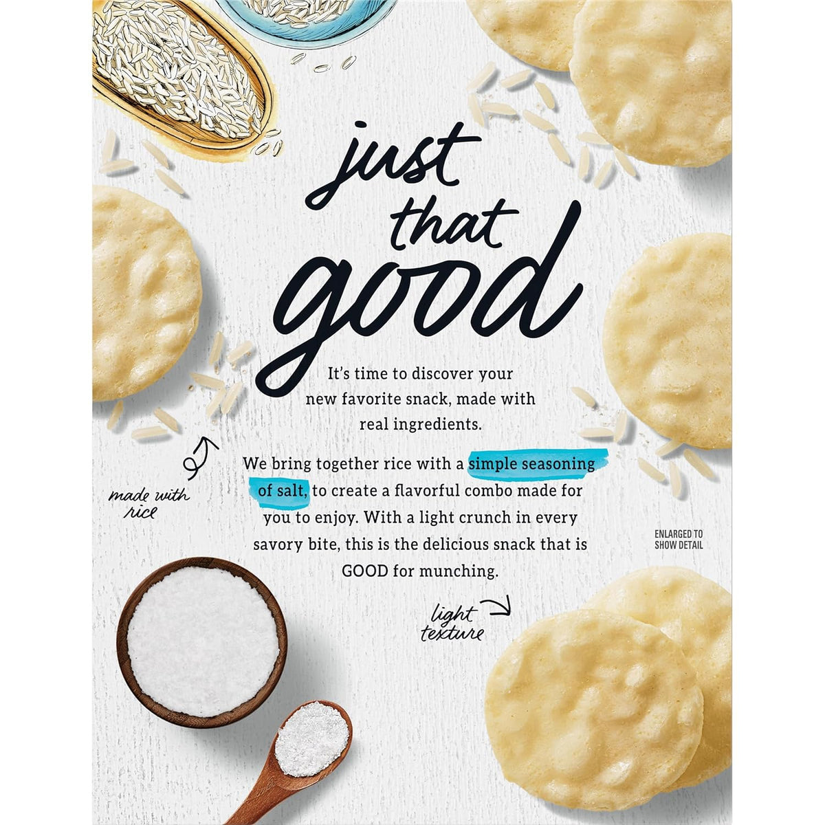 Good Thins Simply Salt Rice Snacks Gluten Free Crackers for Sensitive Stomach Pantry, Light Pre-Dinner Nibble