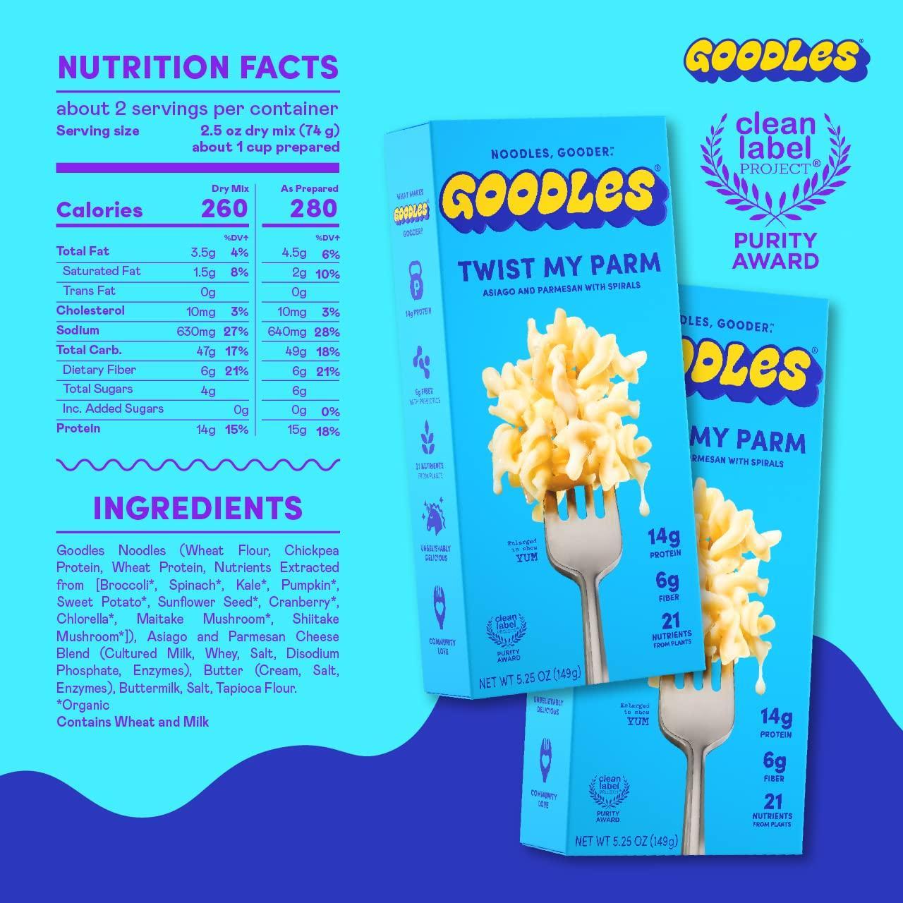Goodles Twist My Parm Asiago and Parmesan Spirals – High-Protein Comfort Food for Post-Workout Meal Prep