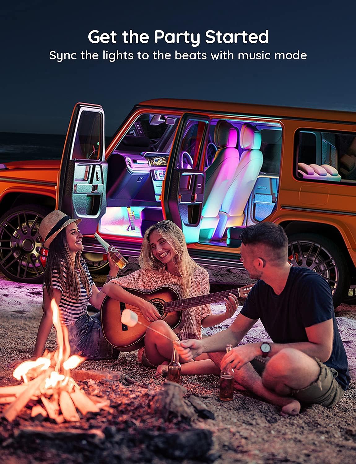 Govee Car LED Strip Lights – Cozy Bedroom Aesthetic Accent, RGBIC Smart Ambient Lighting for Cars