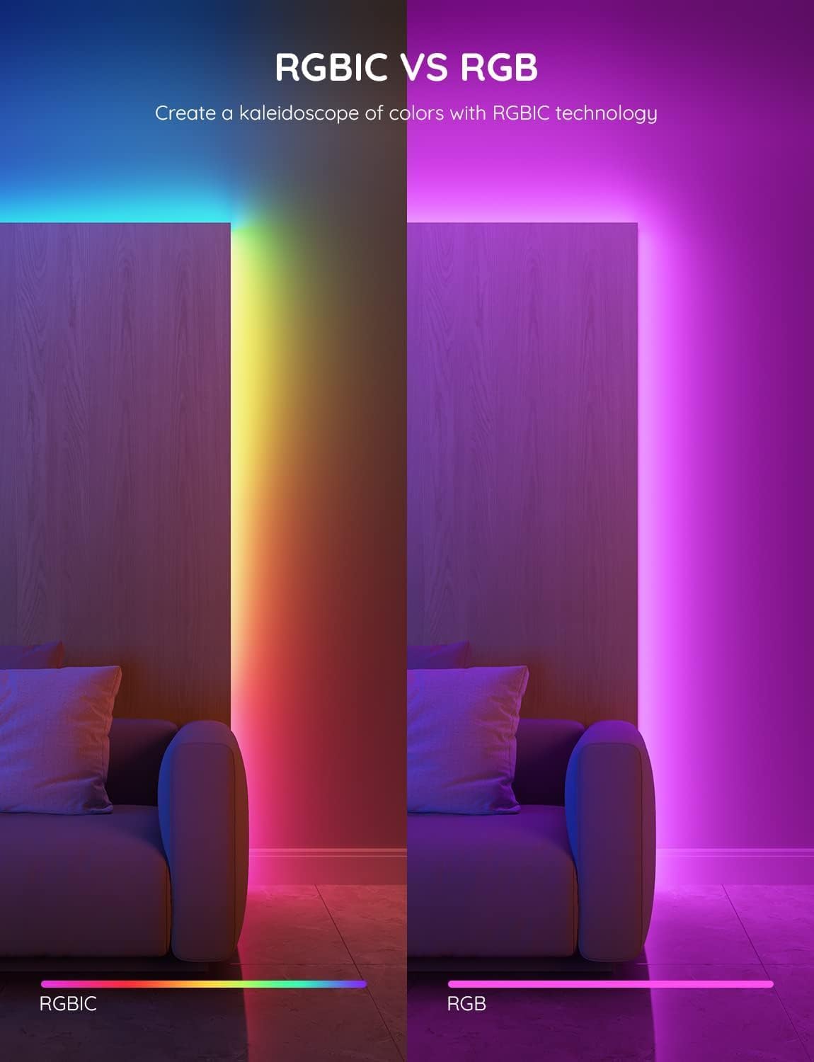 Govee RGBIC LED Strip Lights – Trendy Birthday Gift for Teens and Young Adults, App-Controlled Room Upgrade, 16.4ft