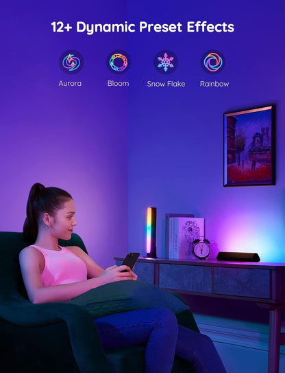 Govee Smart LED Light Bars for Living Room Decor, RGBICWW Ambient Accent Lighting with App and Voice Control for Modern Homes