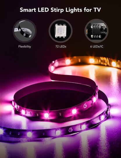 Govee TV LED Backlight Strip – Thoughtful Housewarming Gift for Tech Lovers, 40-50 inch TV RGBIC Glow