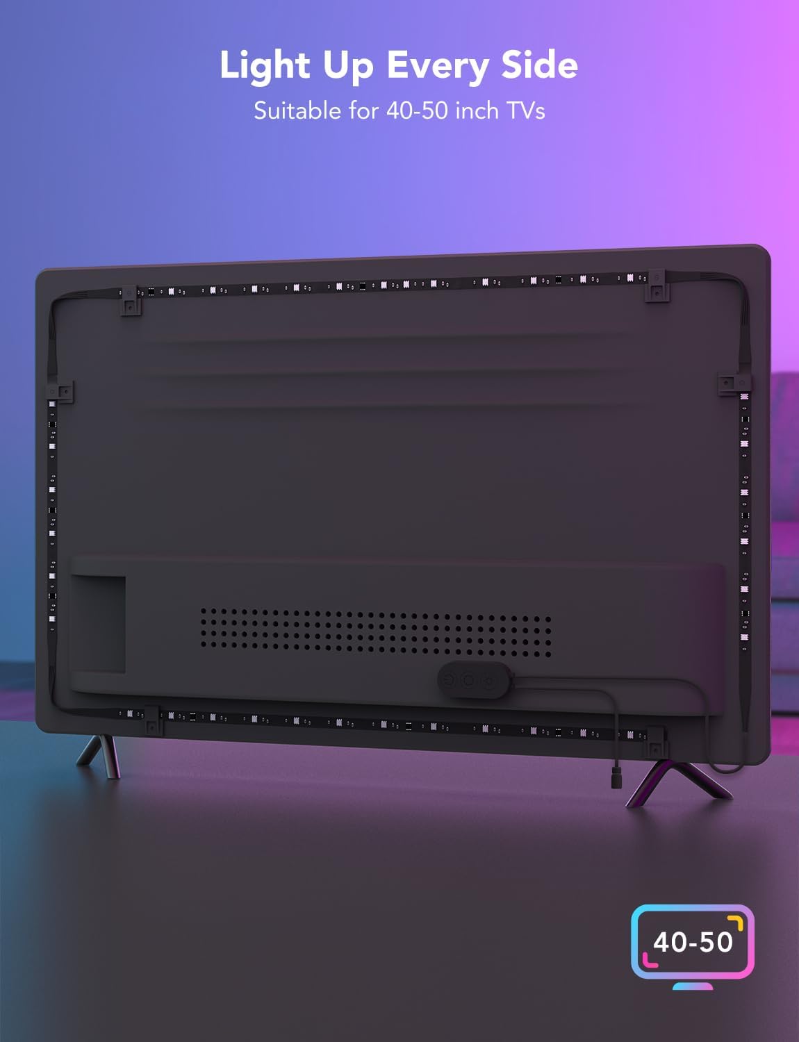 Govee TV LED Backlight Strip – Thoughtful Housewarming Gift for Tech Lovers, 40-50 inch TV RGBIC Glow