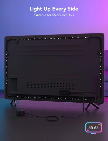 Govee TV LED Backlight – Thoughtful Housewarming Gift for Couples, Smart Ambient Strip with Voice Control for 55-65 Inch TVs