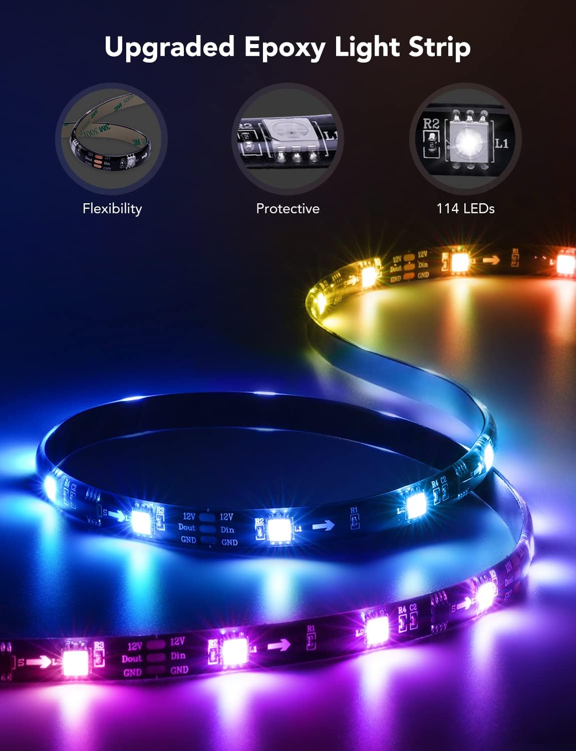 Govee TV LED Backlight – Thoughtful Housewarming Gift for Couples, Smart Ambient Strip with Voice Control for 55-65 Inch TVs