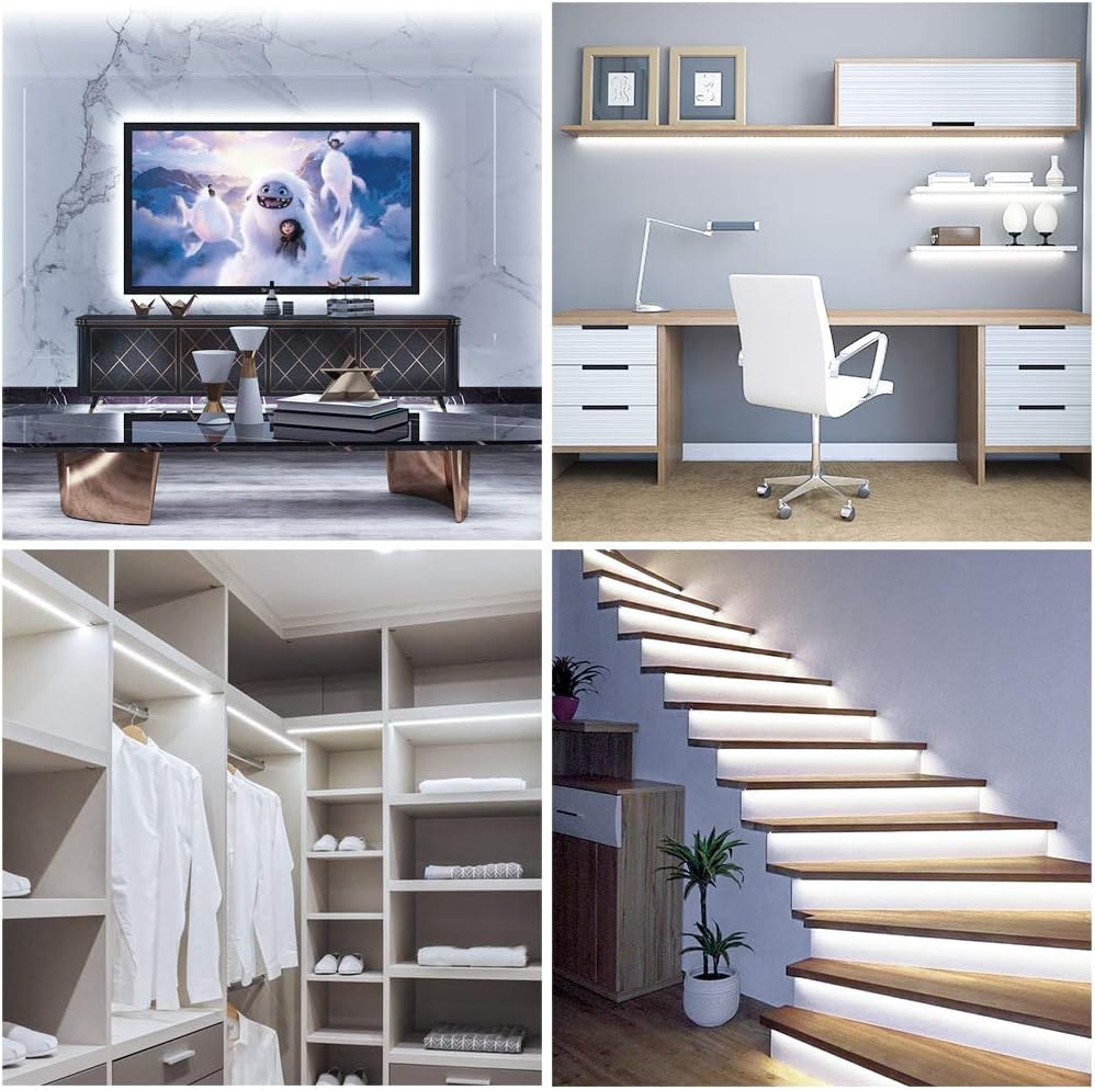 Govee White LED Strip Lights – Cozy Bedroom Decor with 6500K Daylight Glow for Relaxed Evenings
