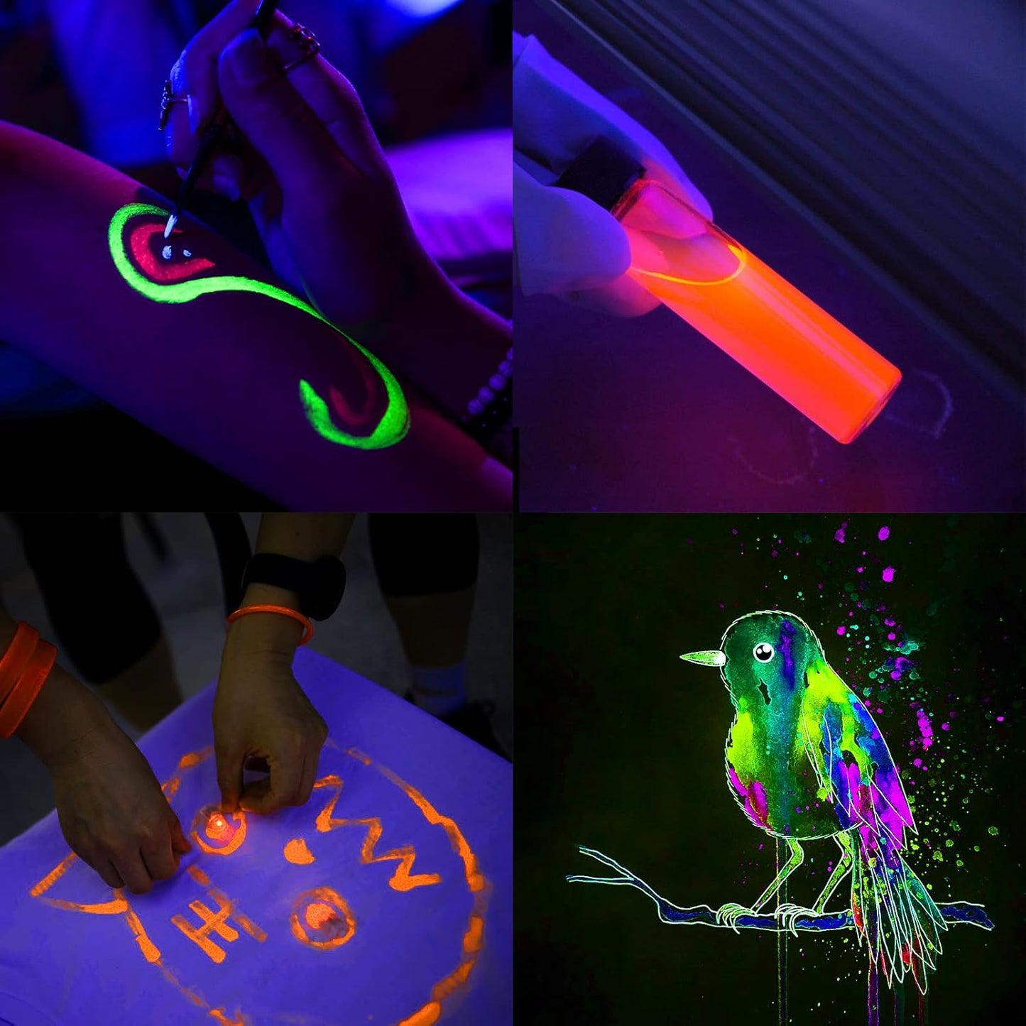 GREENIC USB Black Light Bar 2-Pack – Birthday Gift for Teens and College Students, Glow Room Decor and Poster Accent