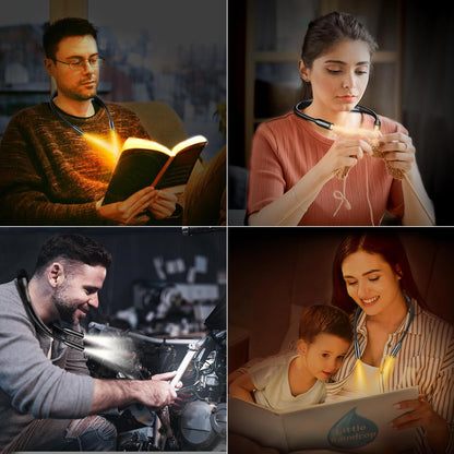 Gritin LED Neck Reading Light – Calming Eye-Caring Amber Glow for Evening Wind-Down Rituals