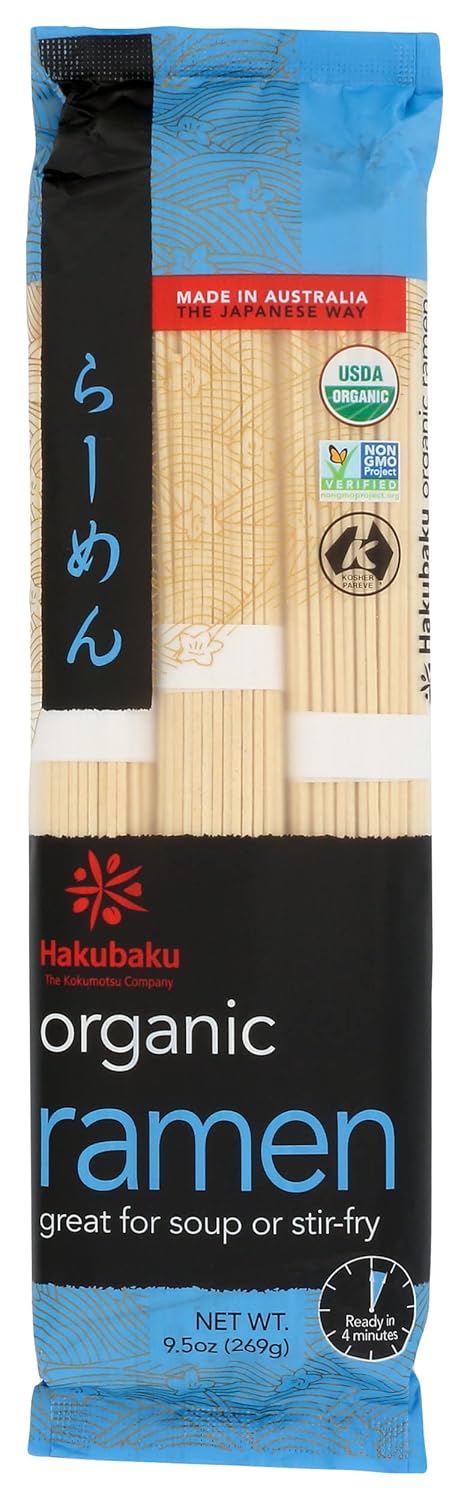 Hakubaku Organic Ramen Noodles, 9.5 oz – Wholesome Weeknight Soup for Health-Conscious Kitchens