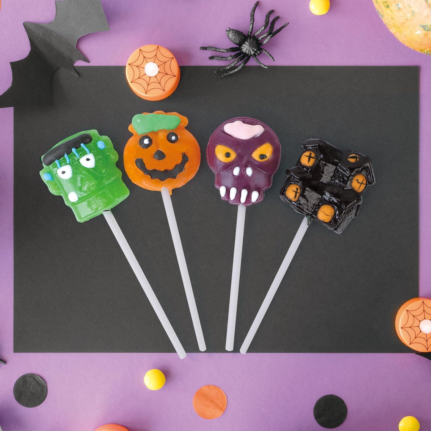 Halloween Lollipops for Porch Candy Bowls - Individually Wrapped 24 Pack of Spooky Suckers for Trick or Treat Stations