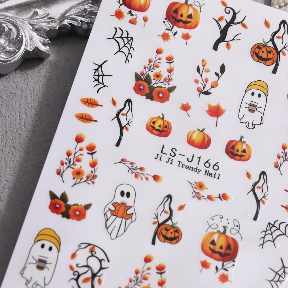 Halloween Nail Decals Self-Adhesive 6 Sheet Pack – Affordable Birthday Gift for Women Who Love DIY Manicures at Home