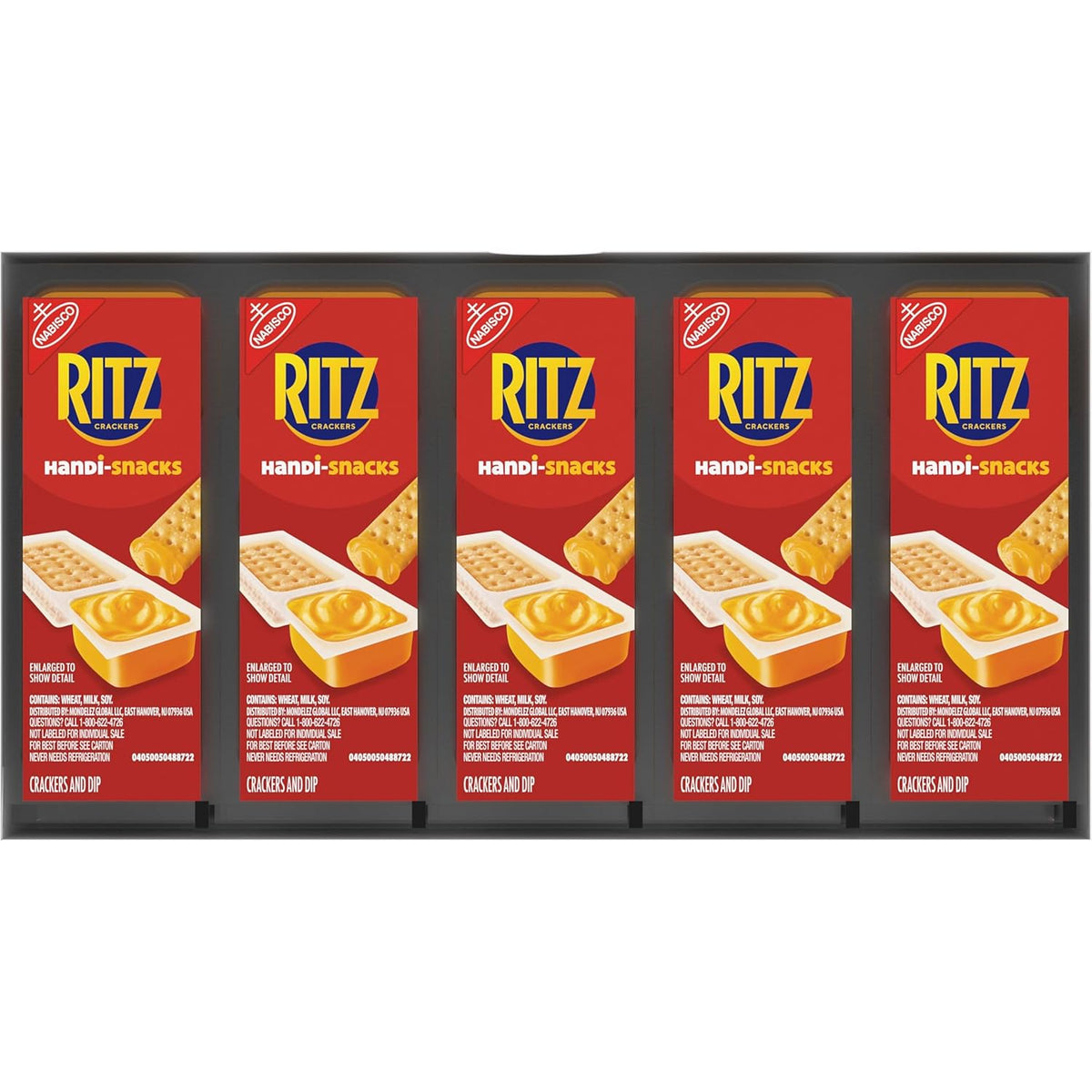 Handi-Snacks RITZ Crackers and Cheese Dip Snack Packs – 100-Calorie Portion-Controlled Snack for Mindful Eaters, 20 Single-Serve