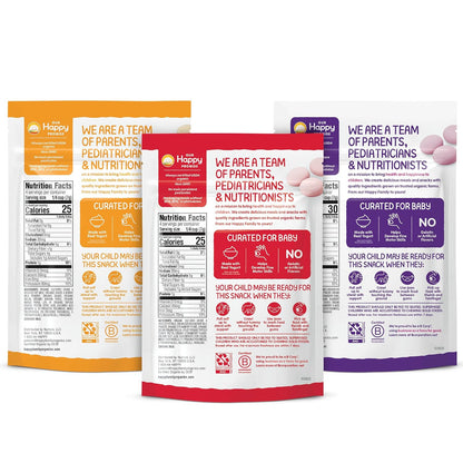Happy Baby Organics Yogis – Quick-Dissolve Baby Snack to Reduce Choking Worry, 1 oz Variety Pack