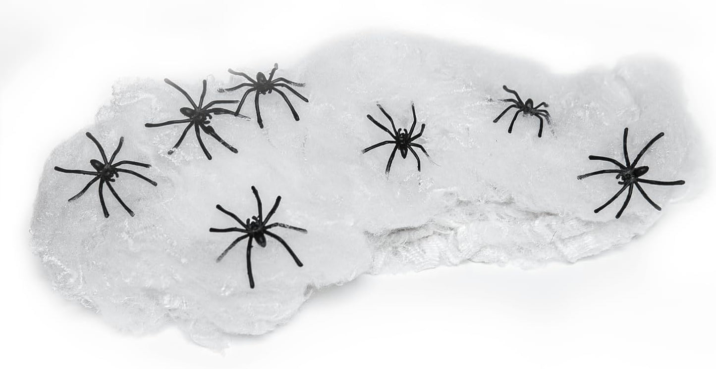 Happy Hippo Spider Web Halloween Decoration – Patio and Deck Rail Drape, Weather-Resistant Webbing for Outdoor Entertaining