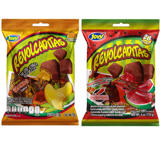 hard candy shell coated in chili powder for a sweet-and-spicy kick