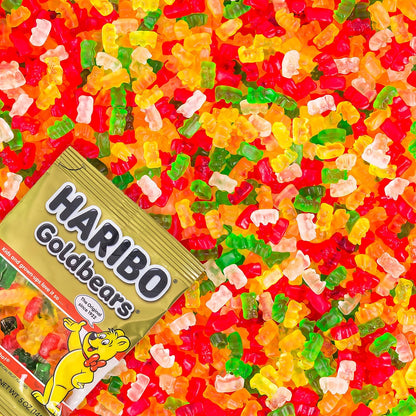 HARIBO Goldbears Gummy Bears 5 oz Bags, 12 Packs – Sealed Travel Snacks for Car Cup Holders, Hiking Packs, and Beach Days