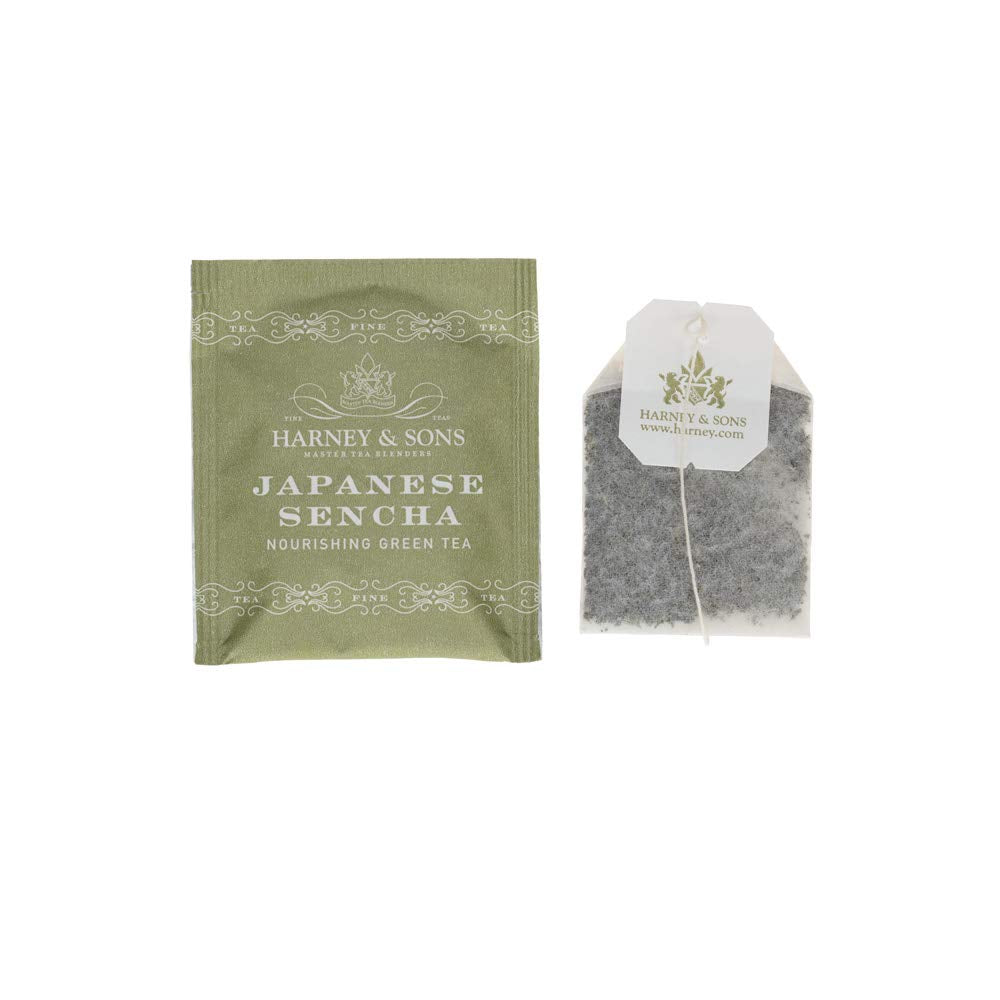 Harney & Sons Japanese Sencha Green Tea – Thoughtful Birthday Gift for Mom, 50-Bag Box
