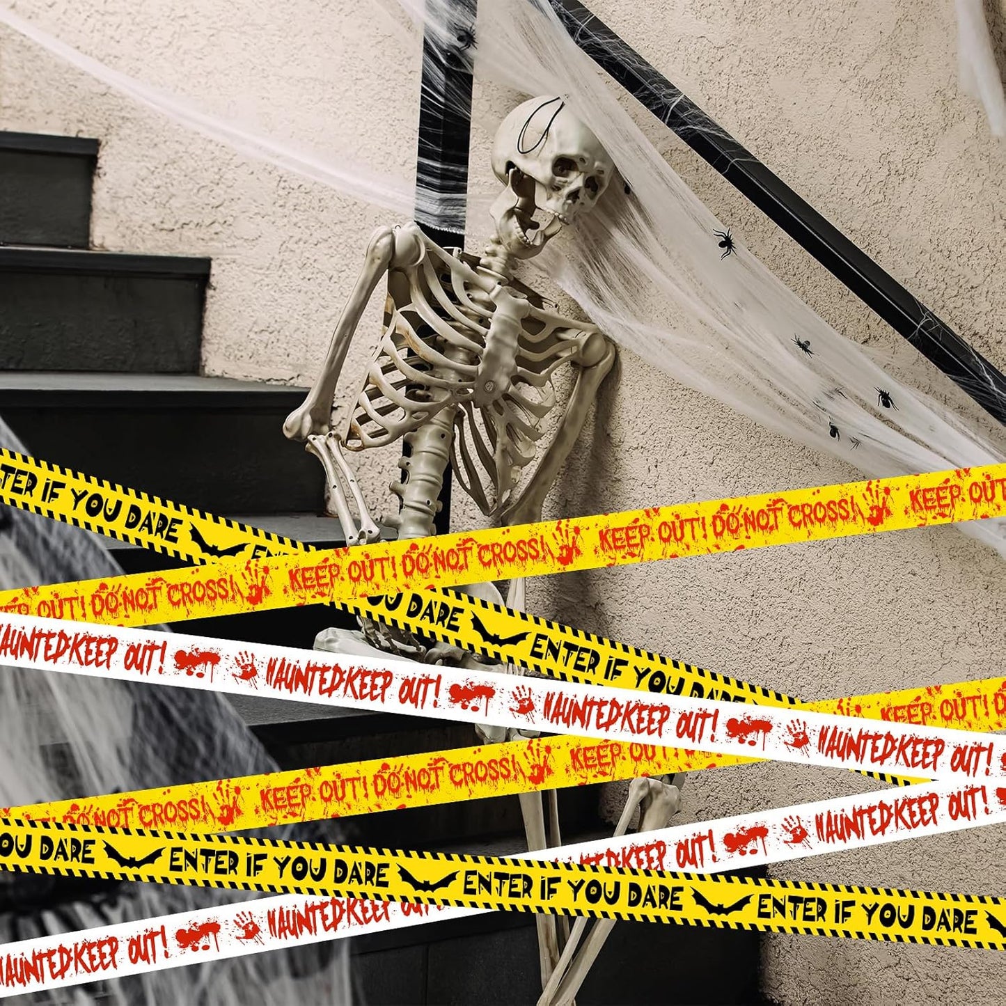 HauntHouse Non-Adhesive Halloween Tape – Residue Free Wall Safe Decoration for Rental Homes