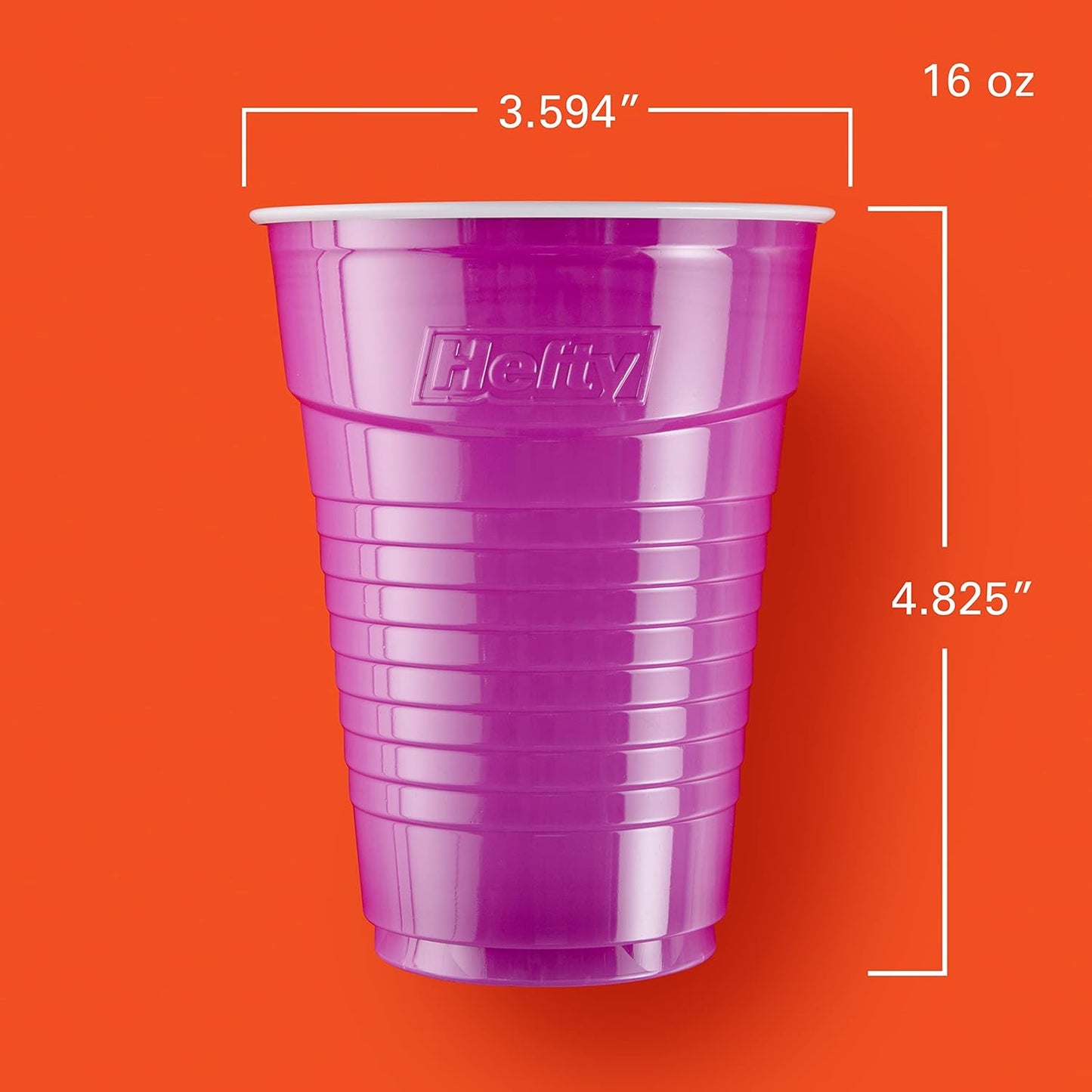 Hefty Party On Patriotic Party Cups – Worry Free Hosting Drinkware That Resists Cracking and Leaking All Party Long, 76 Pieces