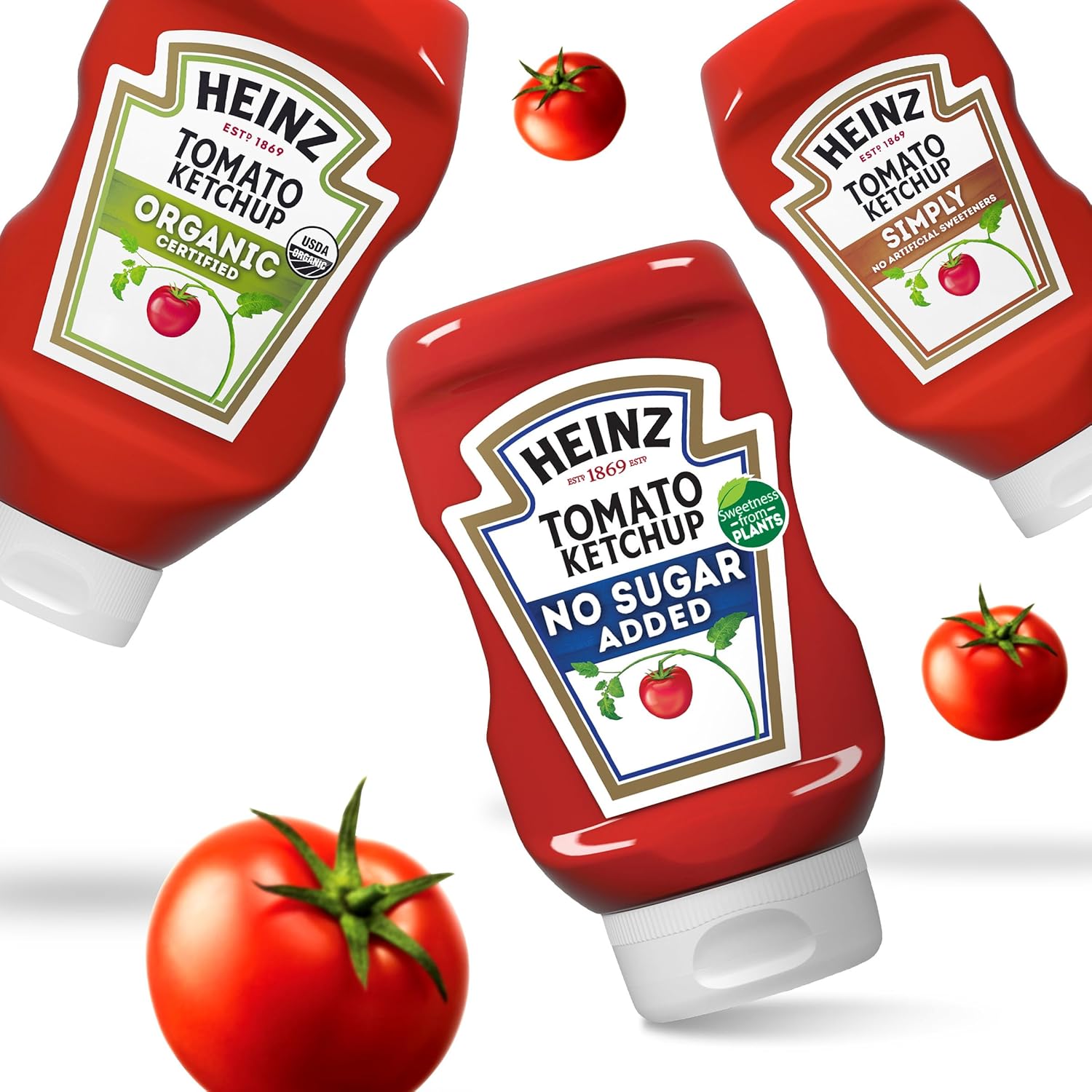 Heinz No Sugar Added Ketchup – Portable Squeeze Bottle for Backyard Cookouts