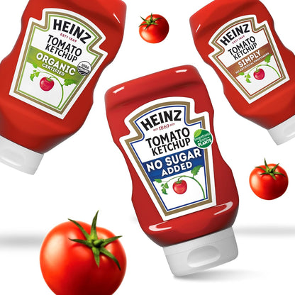 Heinz No Sugar Added Ketchup – Portable Squeeze Bottle for Backyard Cookouts