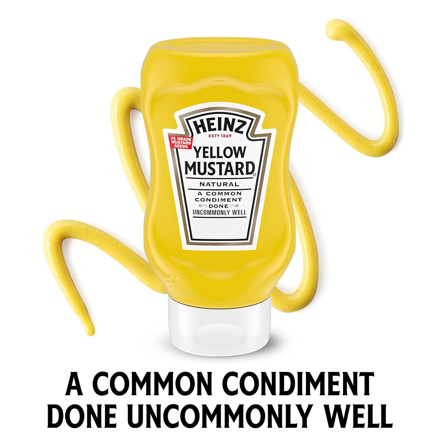 Heinz Yellow Mustard, 8 oz Easy-Squeeze Bottle – Kid-Friendly Condiment for Lunchboxes, Pretzels, and Family Sandwiches