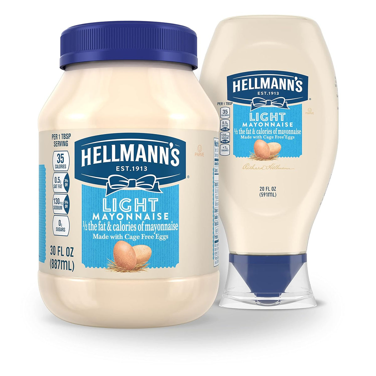 Hellmann's Light Mayo with Cage-Free Eggs – Lighter Sandwich Spread for Kids' Lunchboxes and Family Meals