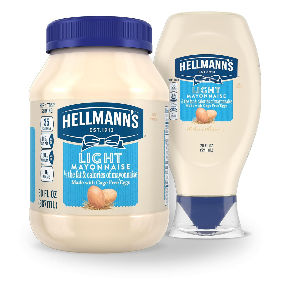 Hellmann's Light Mayonnaise Squeeze Bottle – No-Knife Family Spread for Easy Weekday Lunches and Bento Boxes