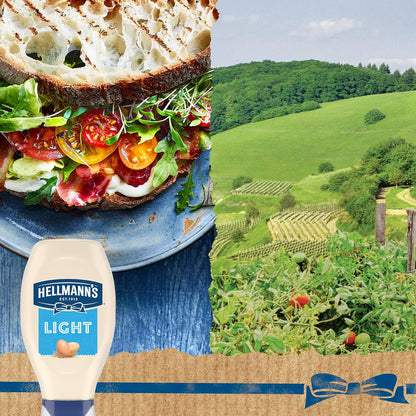 Hellmann's Light Mayonnaise Squeeze Bottle – No-Knife Family Spread for Easy Weekday Lunches and Bento Boxes